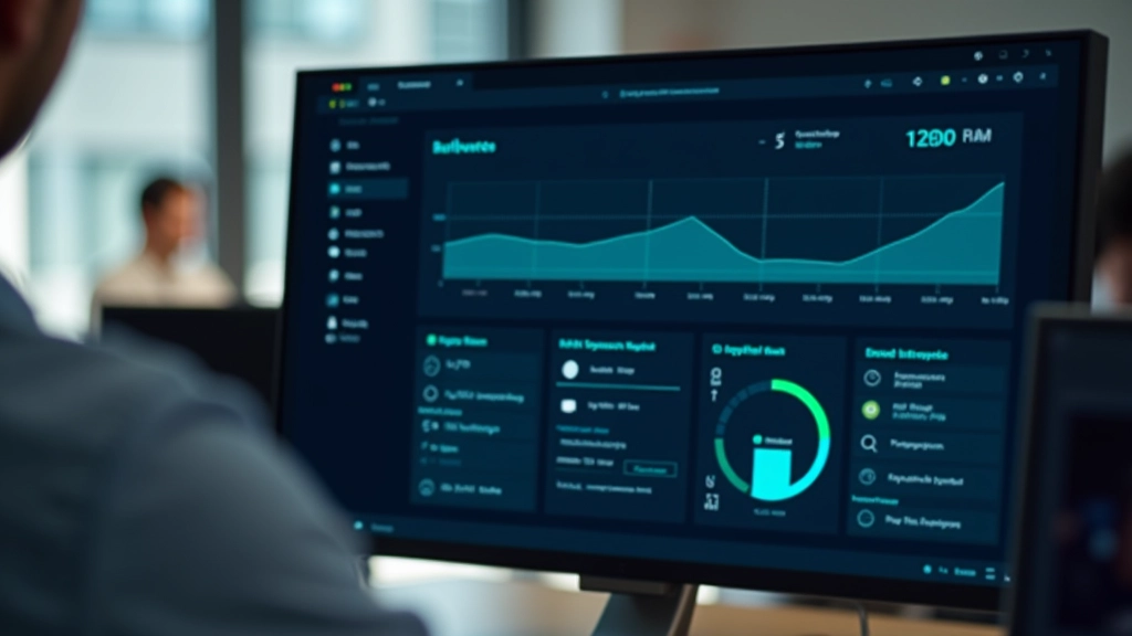 Ecrã de computador a mostrar monitorização de memória e CPU em tempo real
