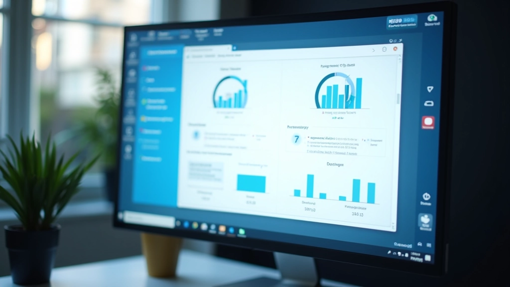 Interface de software de otimização mostrando ferramentas de limpeza
